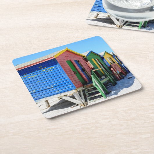 Kleurkleurige doorbraakhutten kartonnen onderzetters (Schuin)