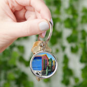 Kleurkleurige doorbraakhutten sleutelhanger (Hand)