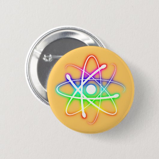 Kleurkleurige gloeiend Atom - Button (Voorkant /achterkant)