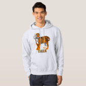 Kleurkleurige kleurrijke, bruine tijgerillustratie hoodie (Voorkant volledig)