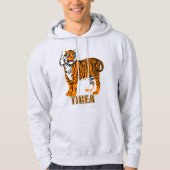 Kleurkleurige kleurrijke, bruine tijgerillustratie hoodie (Voorkant)