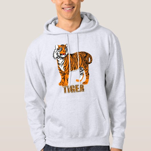 Kleurkleurige kleurrijke, bruine tijgerillustratie hoodie (Voorkant)