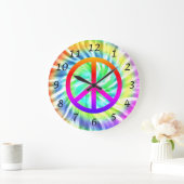 Kleurkleurige kleurstofkleuringsmuur grote klok (Huis)
