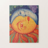 Kleurkleurige verloopzonmaan Natuur regenboogkleur Legpuzzel (Verticaal)