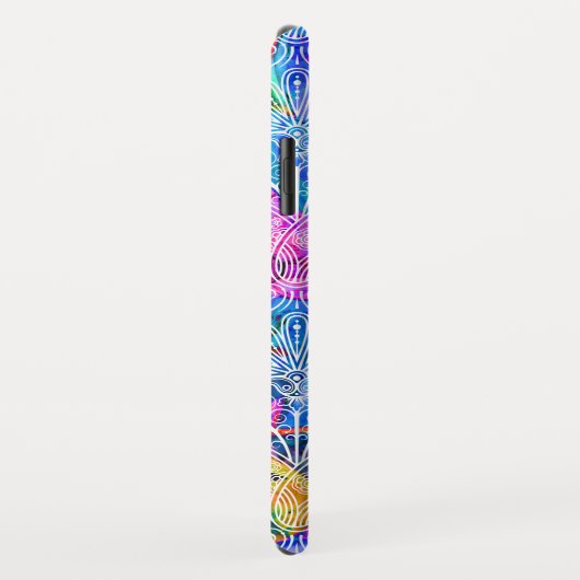 Kleurkleurige witte bloementypatronen Case-Mate iPhone case (Achterkant/rechts)