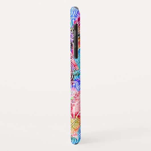 Kleurkleurige witte bloementypatronen Case-Mate iPhone case (Achterkant/links)