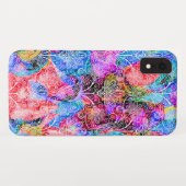 Kleurkleurige witte bloementypatronen Case-Mate iPhone case (Achterkant (horizontaal))