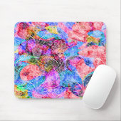 Kleurkleurige witte bloementypatronen muismat (Met muis)