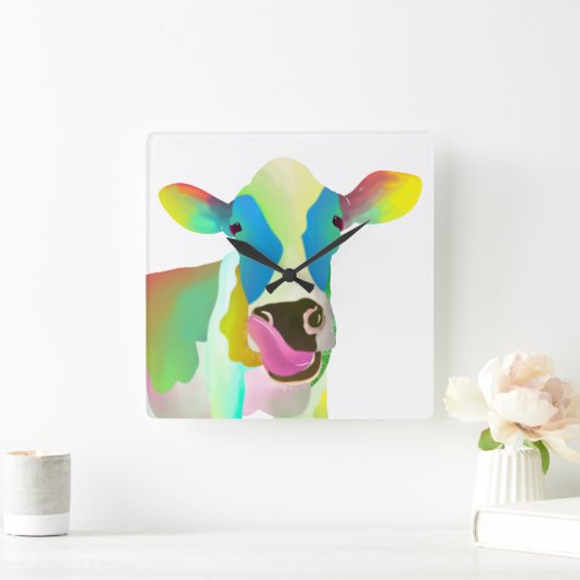 Kleurkoe Vierkante Klok (Huis)