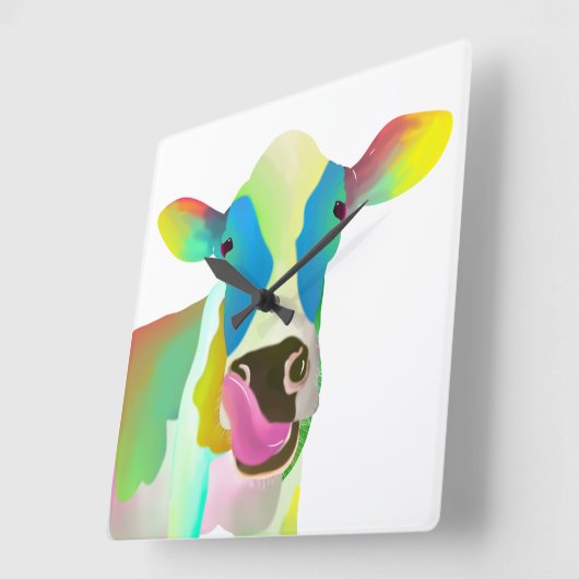 Kleurkoe Vierkante Klok (Hoek)