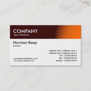 Kleurkoptekst gedecorreerd - Oranje en bruin Visitekaartje
