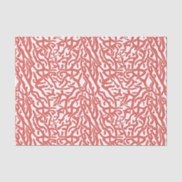 Kleurkoraalrif patroon Nautisch roze witte V2 Tissuepapier