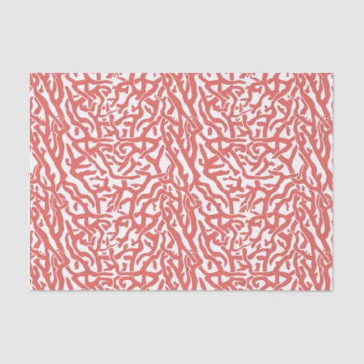 Kleurkoraalrif patroon Nautisch roze witte V2 Tissuepapier (Voorkant)