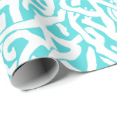 Kleurkoraalrif patroon Nautisch-wit blauw Cadeaupapier (Rol Hoek)