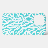 Kleurkoraalrif patroon Nautisch-wit blauw Case-Mate iPhone Case (Achterkant (horizontaal))