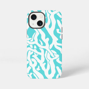 Kleurkoraalrif patroon Nautisch-wit blauw iPhone 13 Mini Hoesje