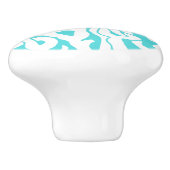 Kleurkoraalrif patroon Nautisch-wit blauw Keramische Knop (Zijkant)