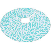 Kleurkoraalrif patroon Nautisch-wit blauw Kerstboom Rok (Gekanteld)