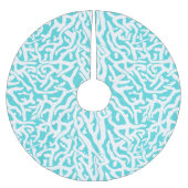 Kleurkoraalrif patroon Nautisch-wit blauw Kerstboom Rok (Voorkant)