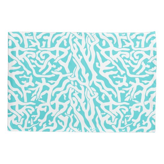 Kleurkoraalrif patroon Nautisch-wit blauw Kussensloop (Achterkant)