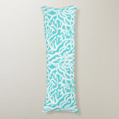 Kleurkoraalrif patroon Nautisch-wit blauw Lichaamskussen (Voorkant Verticaal)