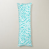 Kleurkoraalrif patroon Nautisch-wit blauw Lichaamskussen (Achterkant (Verticaal))