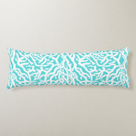 Kleurkoraalrif patroon Nautisch-wit blauw Lichaamskussen