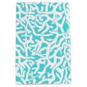 Kleurkoraalrif patroon Nautisch-wit blauw Medium Cadeauzakje (Voorkant)