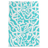 Kleurkoraalrif patroon Nautisch-wit blauw Medium Cadeauzakje (Achterkant)