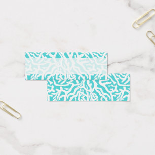 Kleurkoraalrif patroon Nautisch-wit blauw Mini Visitekaartjes