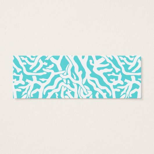Kleurkoraalrif patroon Nautisch-wit blauw Mini Visitekaartjes (Achterkant)