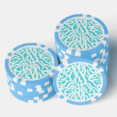 Kleurkoraalrif patroon Nautisch-wit blauw Poker Chips (Opstapeling)
