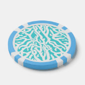 Kleurkoraalrif patroon Nautisch-wit blauw Poker Chips (Enkel)
