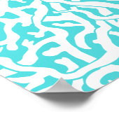 Kleurkoraalrif patroon Nautisch-wit blauw Poster (Hoek)
