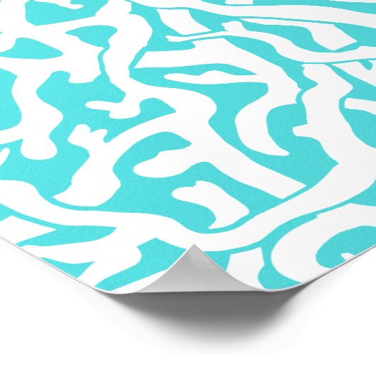 Kleurkoraalrif patroon Nautisch-wit blauw Poster (Hoek)