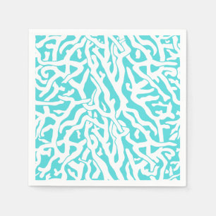 Kleurkoraalrif patroon Nautisch-wit blauw Servet