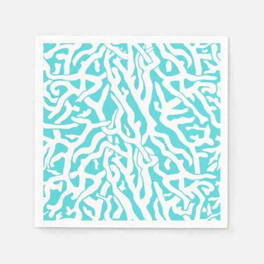 Kleurkoraalrif patroon Nautisch-wit blauw Servet (Voorkant)