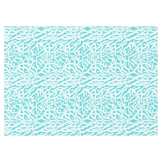 Kleurkoraalrif patroon Nautisch-wit blauw Tafelkleed (Voorkant (Horizontaal))