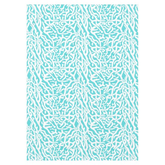 Kleurkoraalrif patroon Nautisch-wit blauw Tafelkleed (Voorkant)
