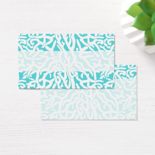 Kleurkoraalrif patroon Nautisch-wit blauw Visitekaartjes (Bureau)