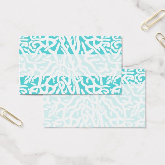 Kleurkoraalrif patroon Nautisch-wit blauw Visitekaartjes (Kantoor)