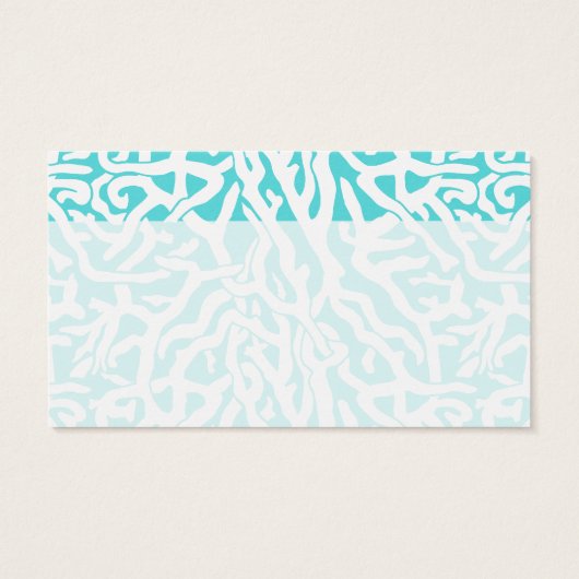 Kleurkoraalrif patroon Nautisch-wit blauw Visitekaartjes (Achterkant)
