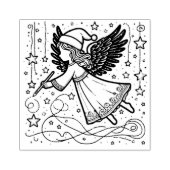 Kleurkunst Kerstengel Rubberstempel (Afrduk)