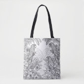 Kleurlijn kunst van vogels en Natuur kleuren Tote Bag (Voorkant)