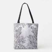 Kleurlijn kunst van vogels en Natuur kleuren Tote Bag (Achterkant)