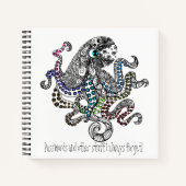Kleurlijndoedle octopus van de houder van het wach notitieboek (Voorkant)