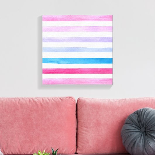 Kleurlijnen Canvas Afdruk (Insitu (Woonkamer))