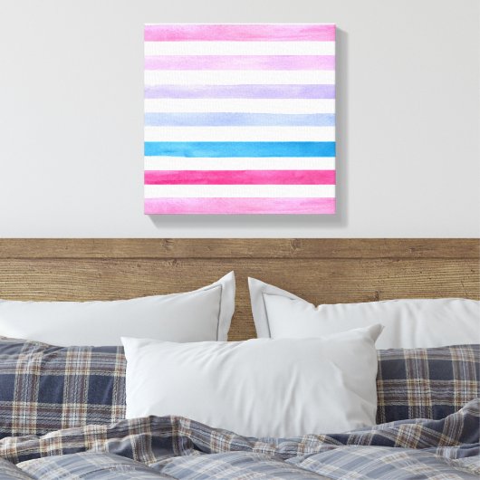 Kleurlijnen Canvas Afdruk (Insitu (Slaapkamer))