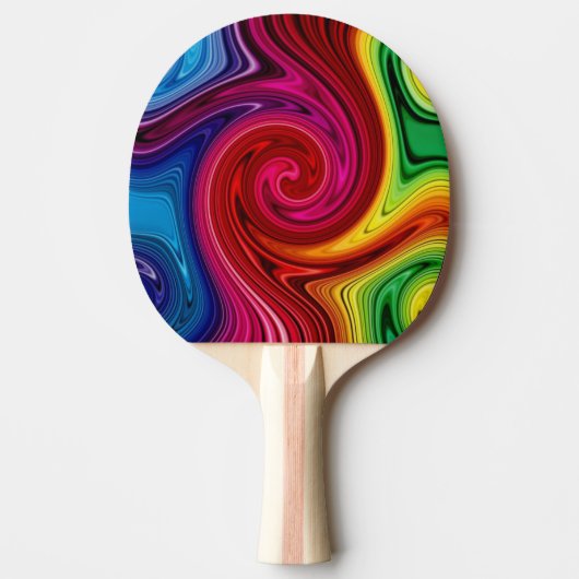 Kleurlijnen Spectrum Swirl Ping Pong Paddle Tafeltennisbatje (Voorkant)