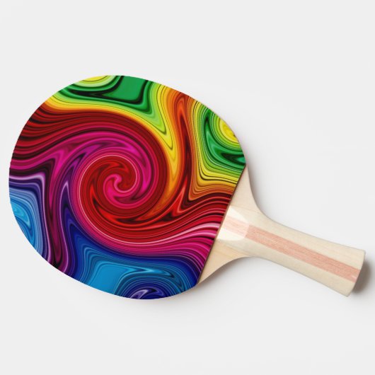 Kleurlijnen Spectrum Swirl Ping Pong Paddle Tafeltennisbatje (Zijkant)